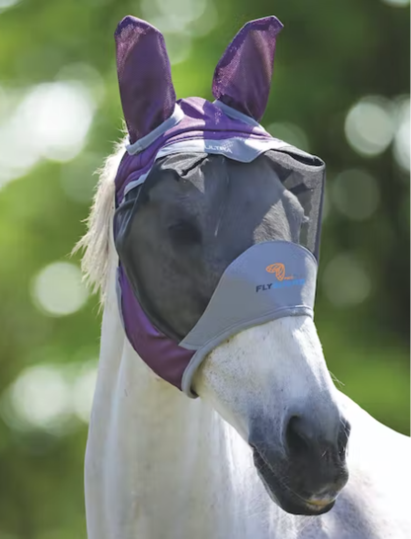 Deluxe Fly Mask With Ears Purple-1